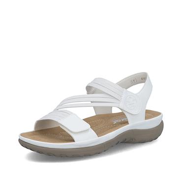 Rieker Twin Velcro Cross Strap Sandal - White